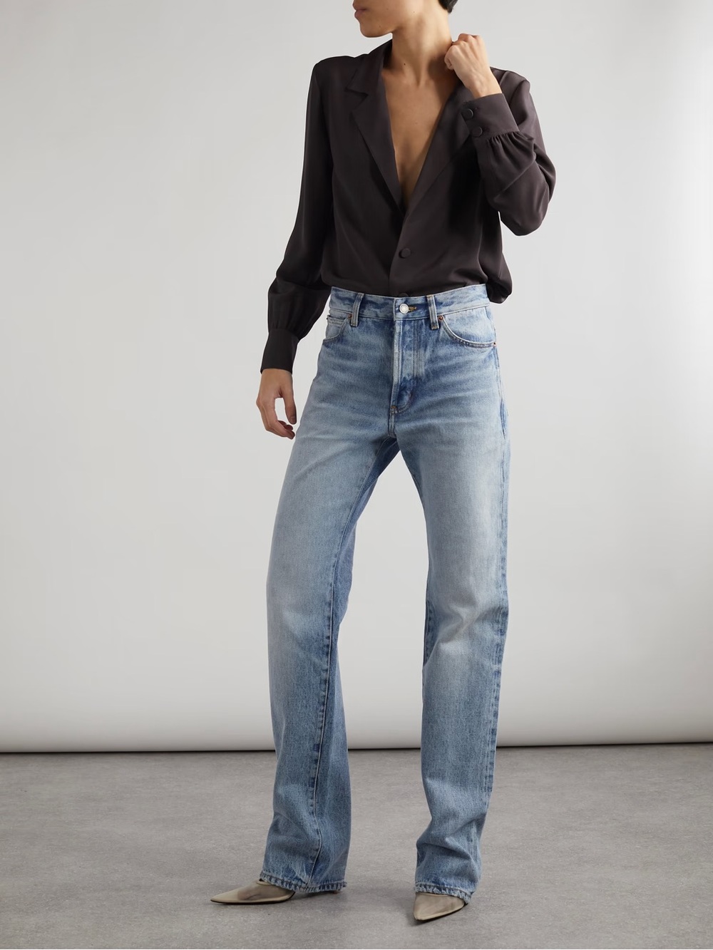 Saint Laurent Light Blue Straight-Leg Jeans